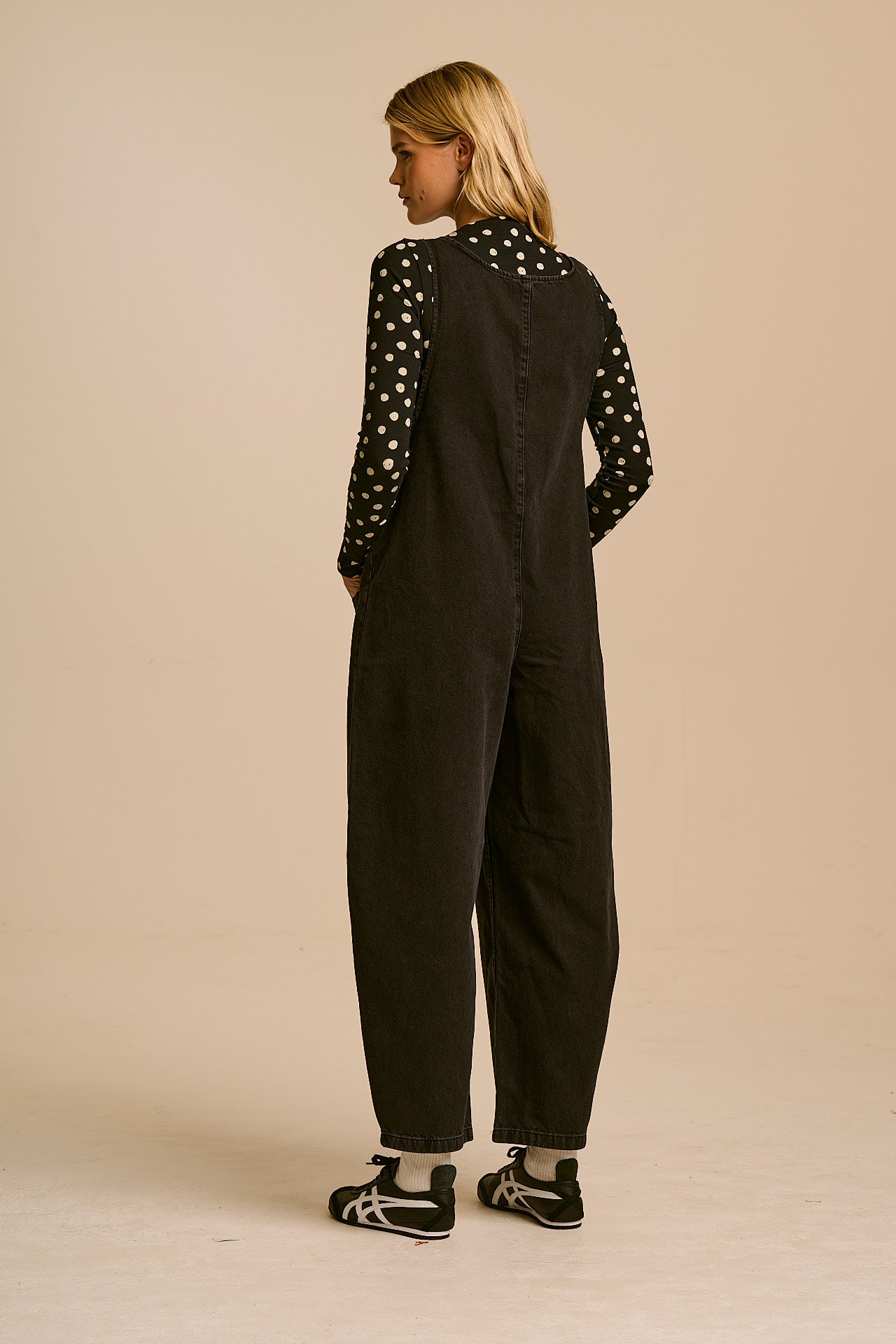 Ara - Denim Dungarees in Washed Black