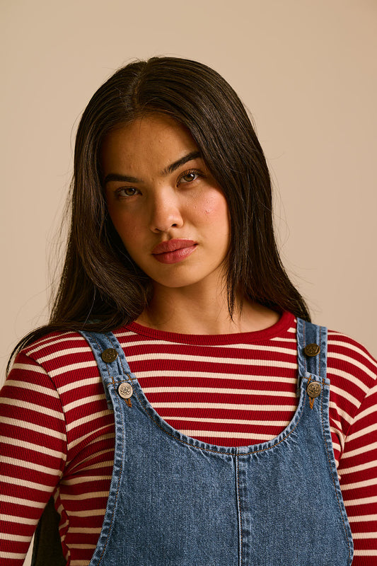 Ara - Denim Dungarees in New Mid Wash