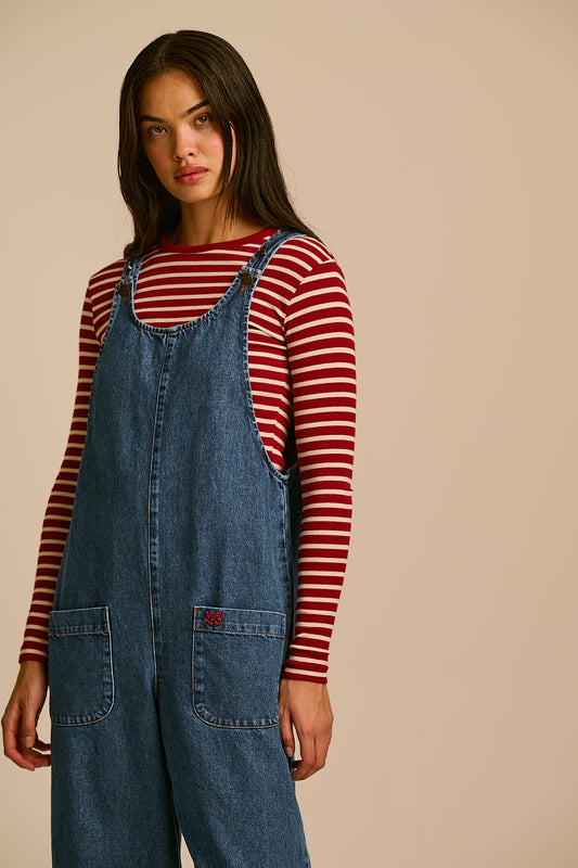 Ara - Denim Dungarees in New Mid Wash