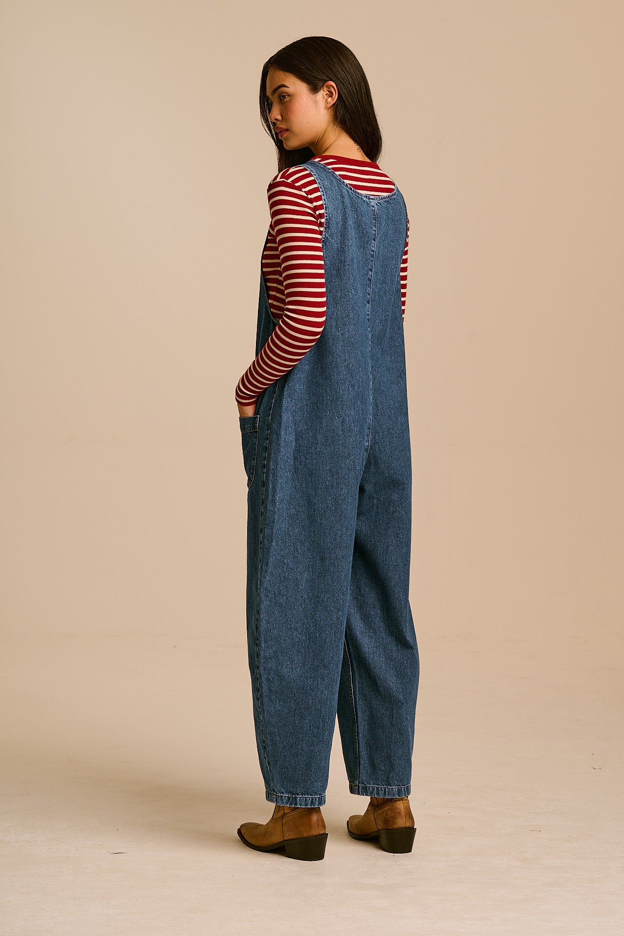 Ara - Denim Dungarees in New Mid Wash