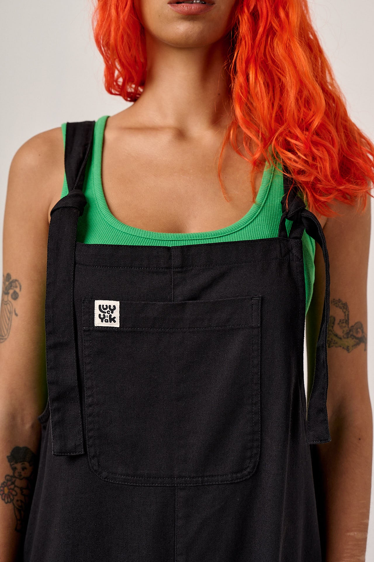 Arlo - Cotton Wide Leg Dungarees in Black – Lucy & Yak