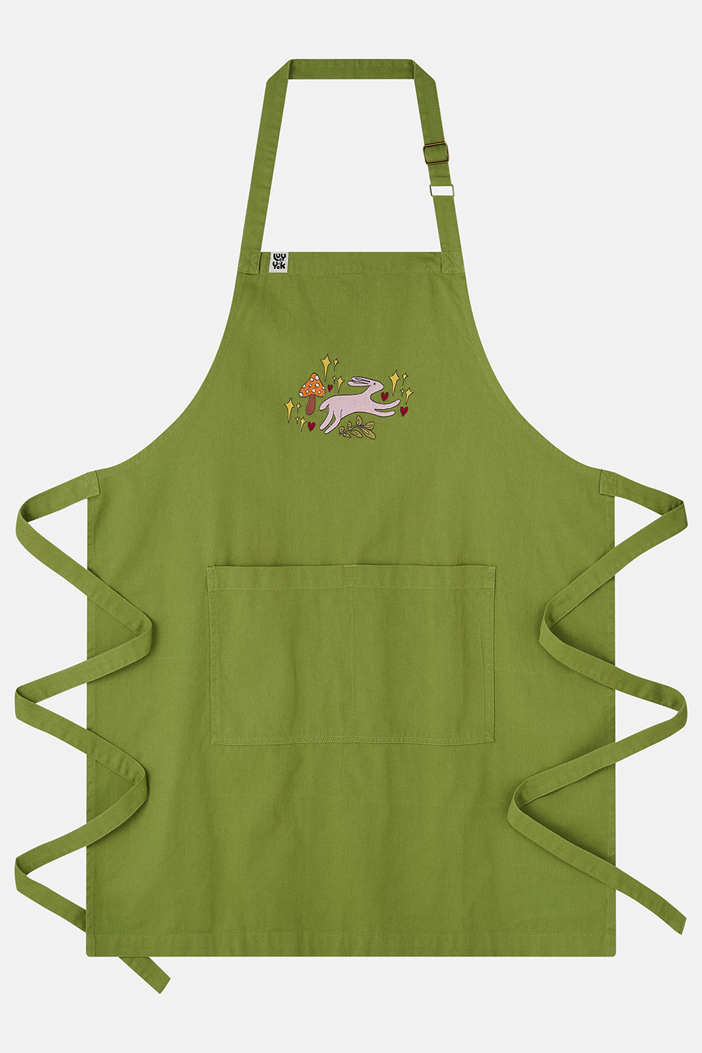L.E. Amaia - Midweight Cotton Apron with Bunnies Embroidery