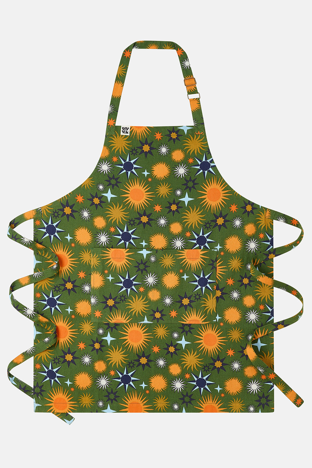 Amaia - Midweight Cotton Apron in Green Ember Print – Lucy & Yak