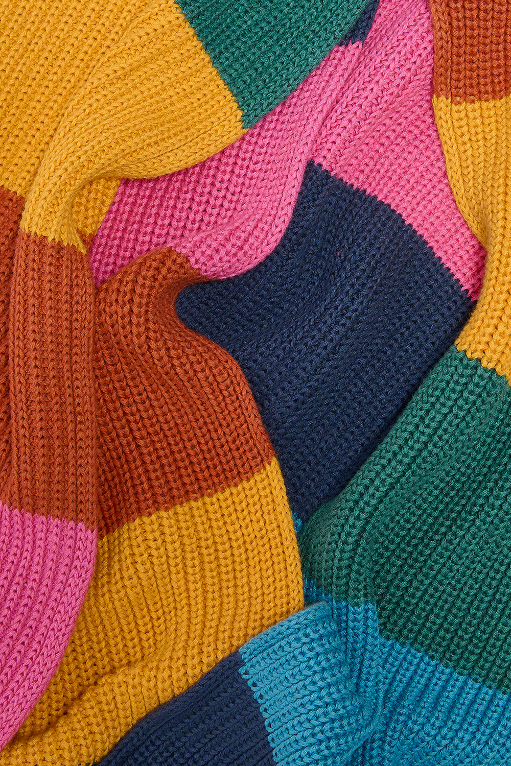 Aroha - Knitted Scarf in Rainbow Stripe