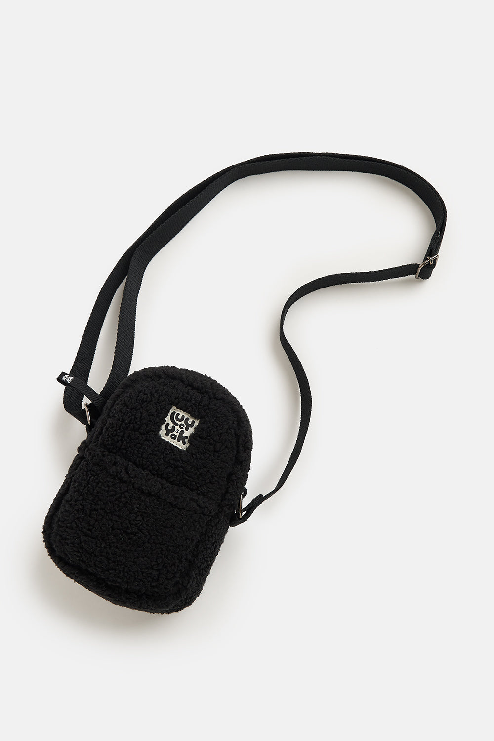 Brady - Borg Crossbody Bag in Black