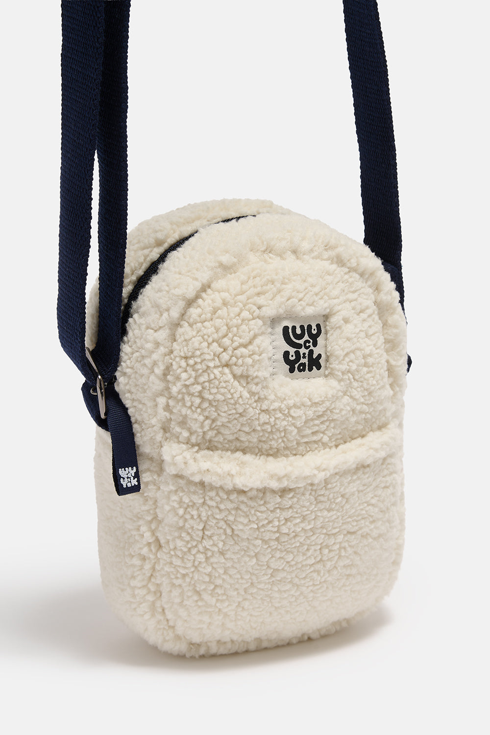 Brady - Borg Crossbody Bag in Cream