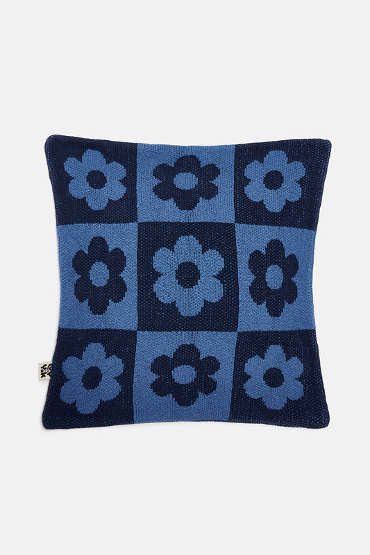 Byeol - Knitted Cushion Cover in Blue Delano