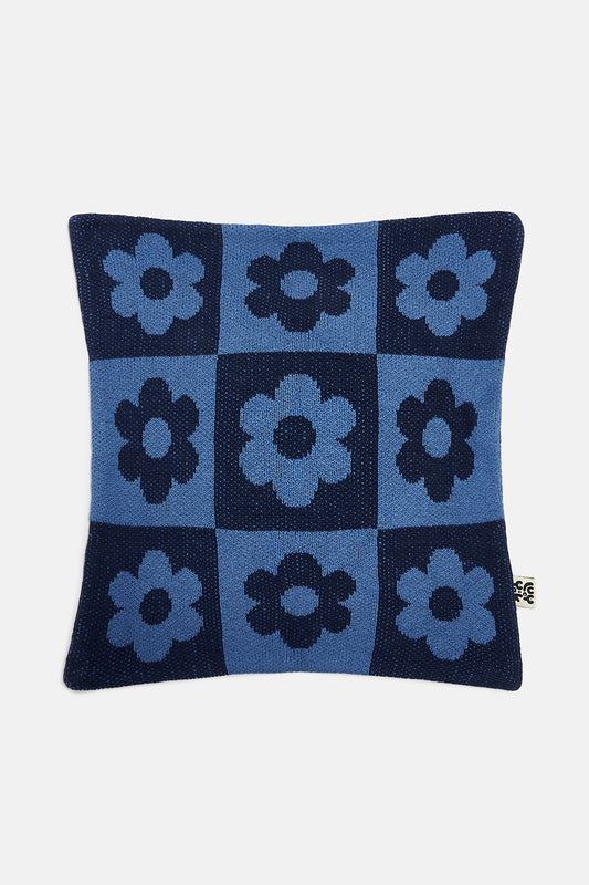 Byeol - Knitted Cushion Cover in Blue Delano