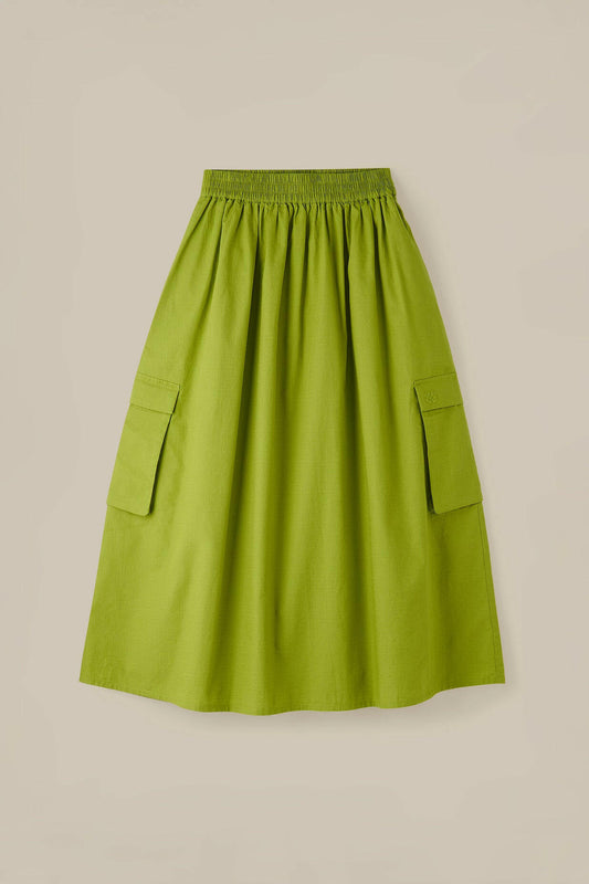 Dakota - Midi Skirt in Lima Bean Green