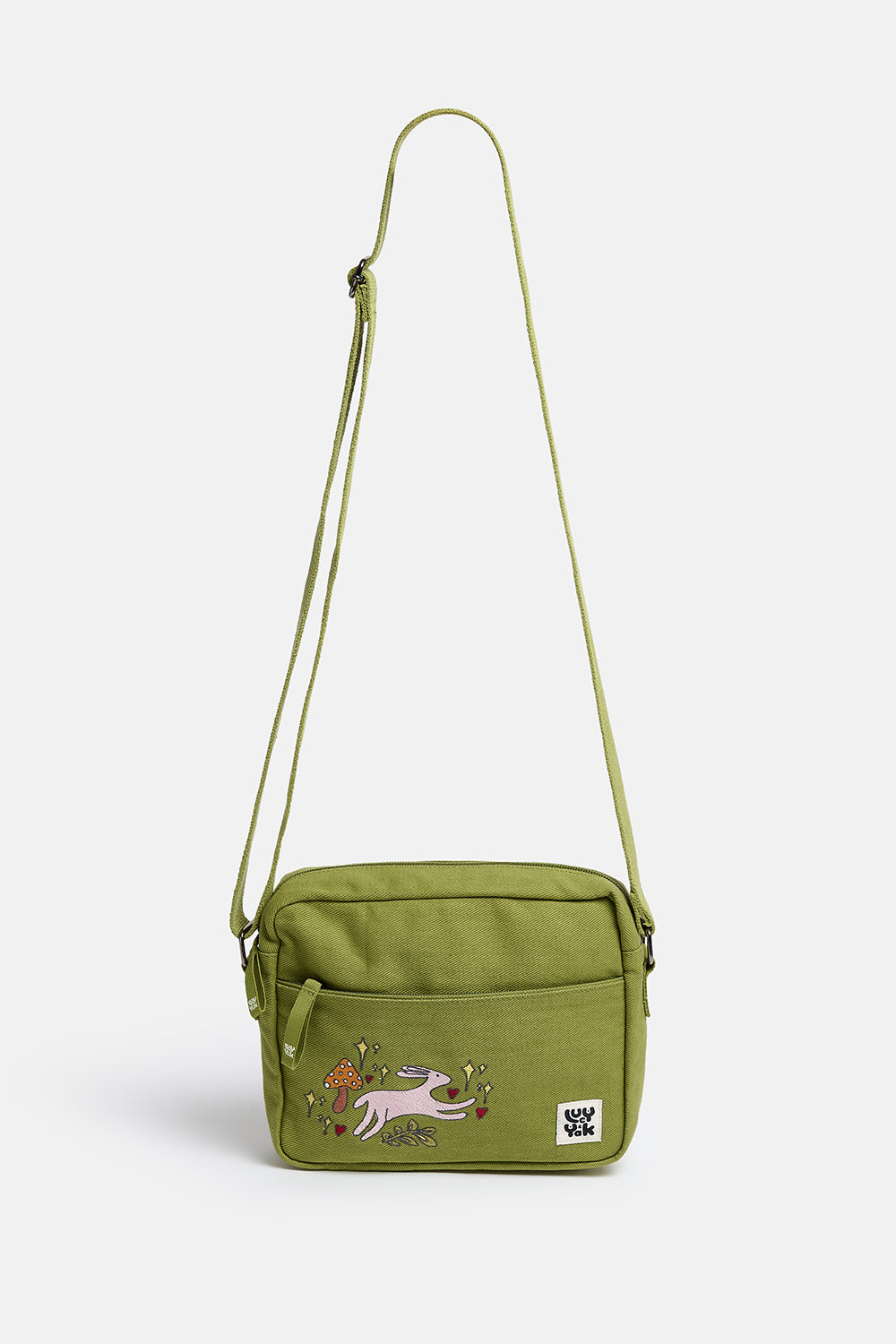 L.E. Dara - Cotton Crossbody Bag in Bunnies Embroidery