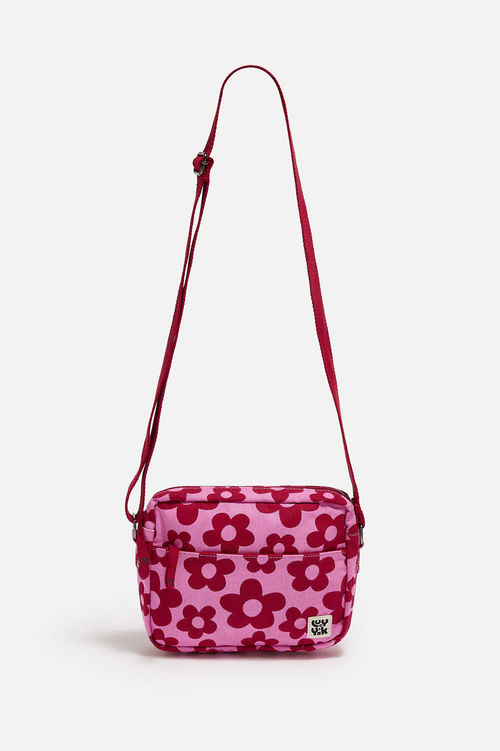 Dara - Cotton Crossbody Bag in Pink and Red Bubble Floral