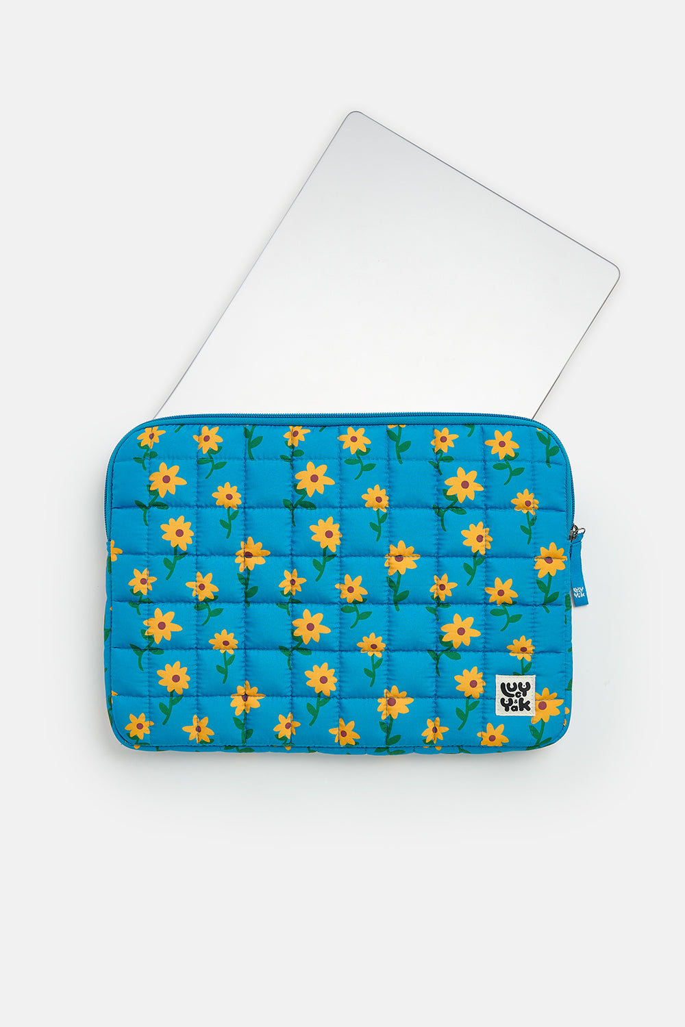 Emelien - 13" Laptop Case in Blue Sunflower Print