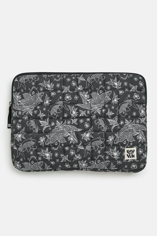 Emelien - 13" Laptop Case in Black Koi Print