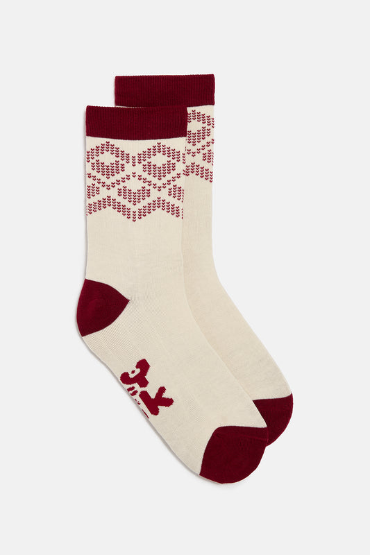 JoJo - Cotton Socks in Red & White Heart