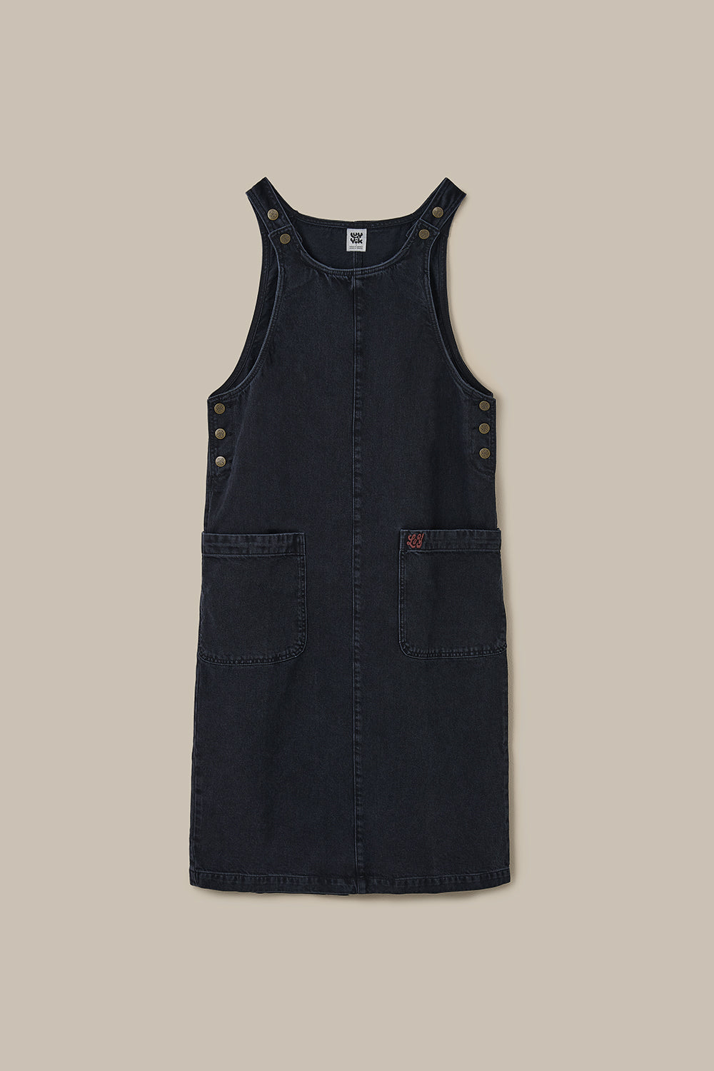 Lily - Denim Midi Dress in Blackwash Denim