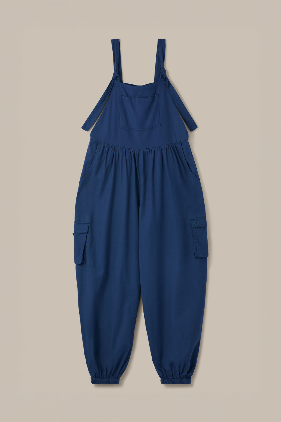 Miyada - Brushed Cotton Dungarees in Navy