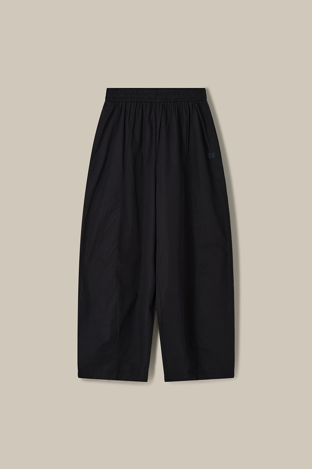 Obregon - Barrel Leg Cotton Trousers in Black