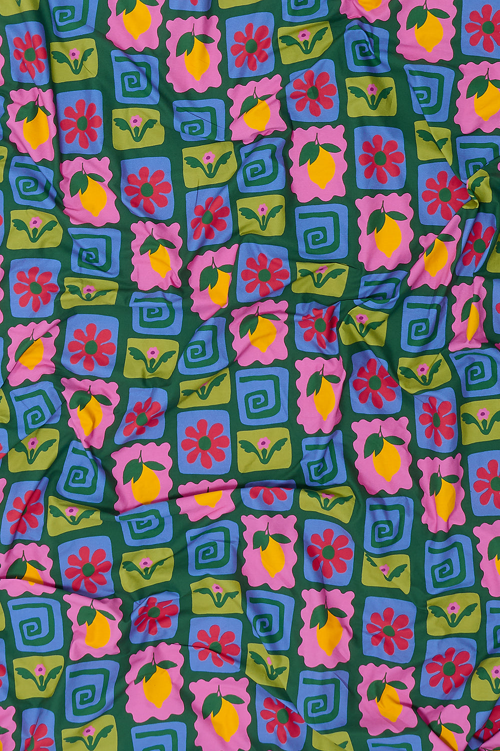 Yolanda - Soft Cotton Bed Sheets in Lemon Tile Print