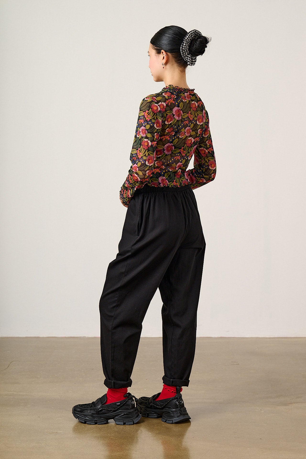 Alexa - Cotton Trousers in Black
