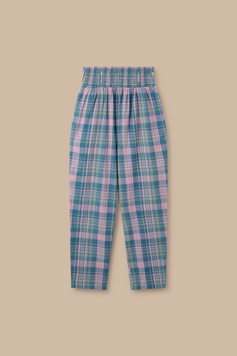 Alexa - Cotton Trouser in Seersucker Palace Check