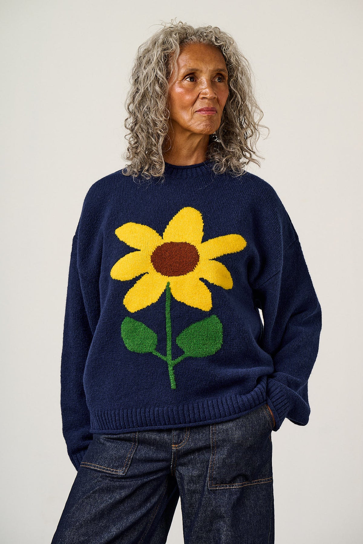Areum - Oversized Knitted Jumper in Sunflower