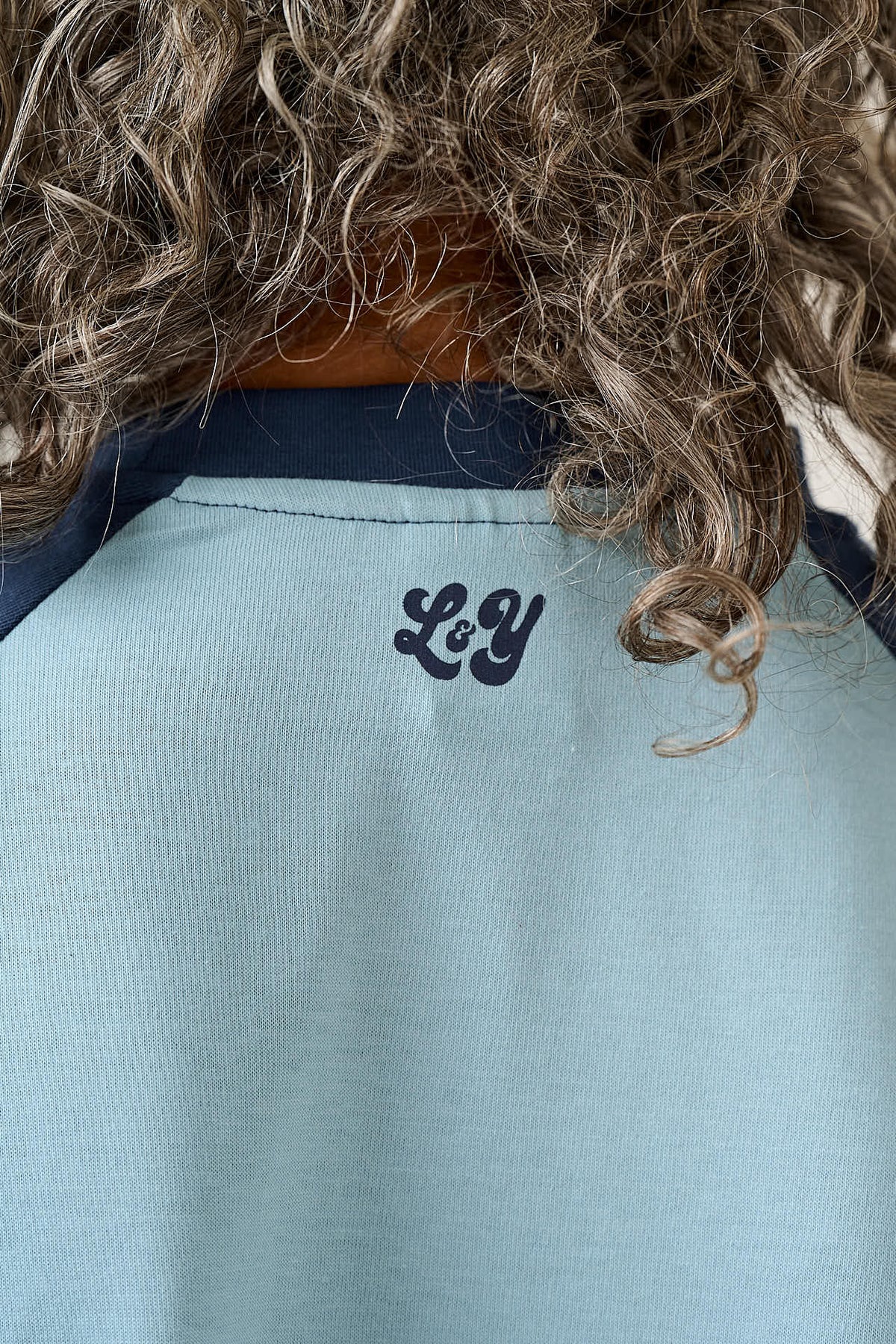 Bennett - Oversized Organic Cotton Raglan Tee in Blue (IMPERFECT)