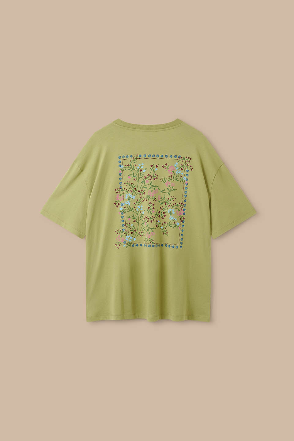 Benny - Oversized Cotton T-Shirt in Green Palace Floral