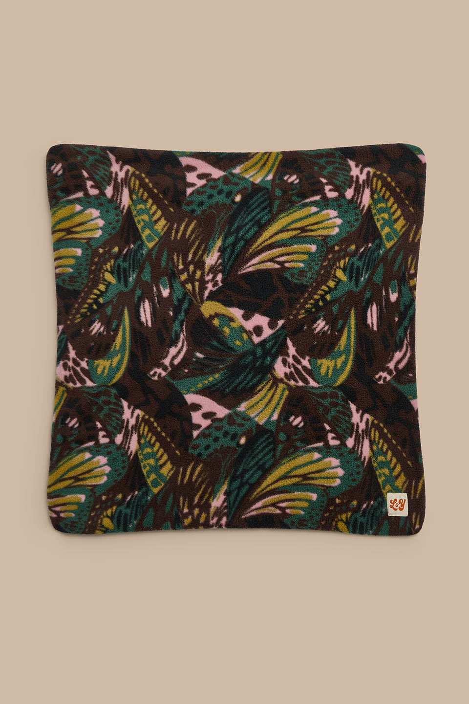 Bruna - Fleece Cushion Cover in Botanist Butterfly Print