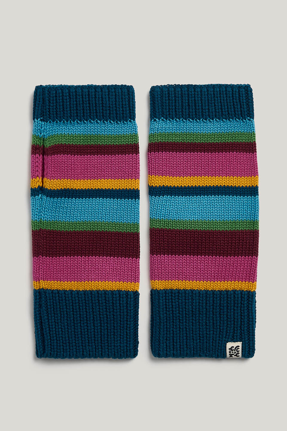 Caspian - Fingerless Knitted Gloves in Masquerade Rainbow