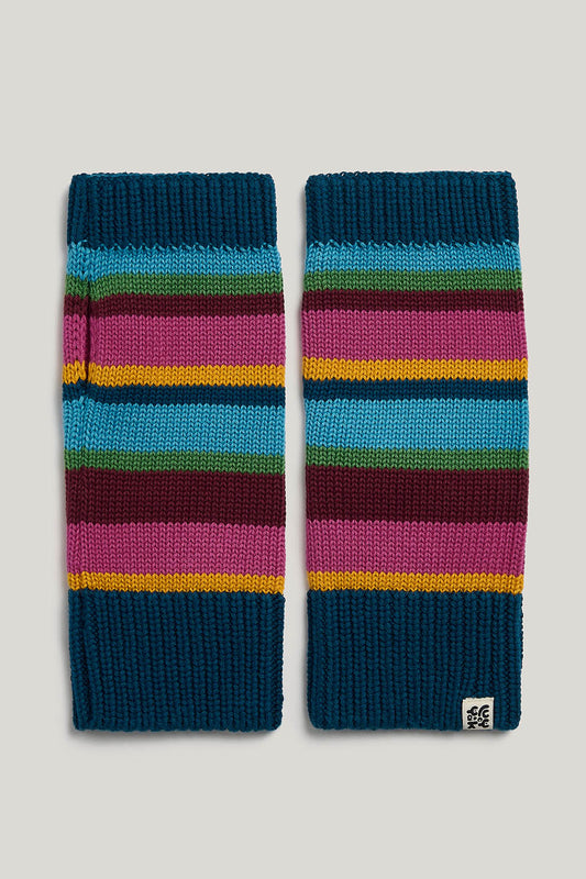 Caspian - Fingerless Knitted Gloves in Masquerade Rainbow