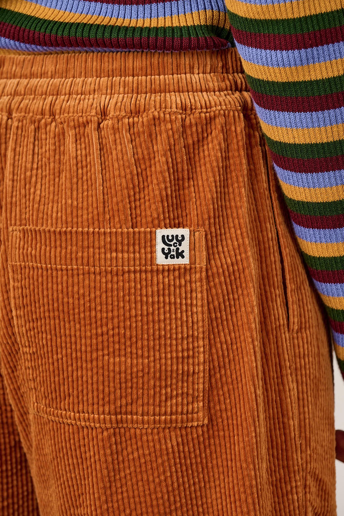 Chuck - Organic Corduroy Wide Leg Trousers in Rust