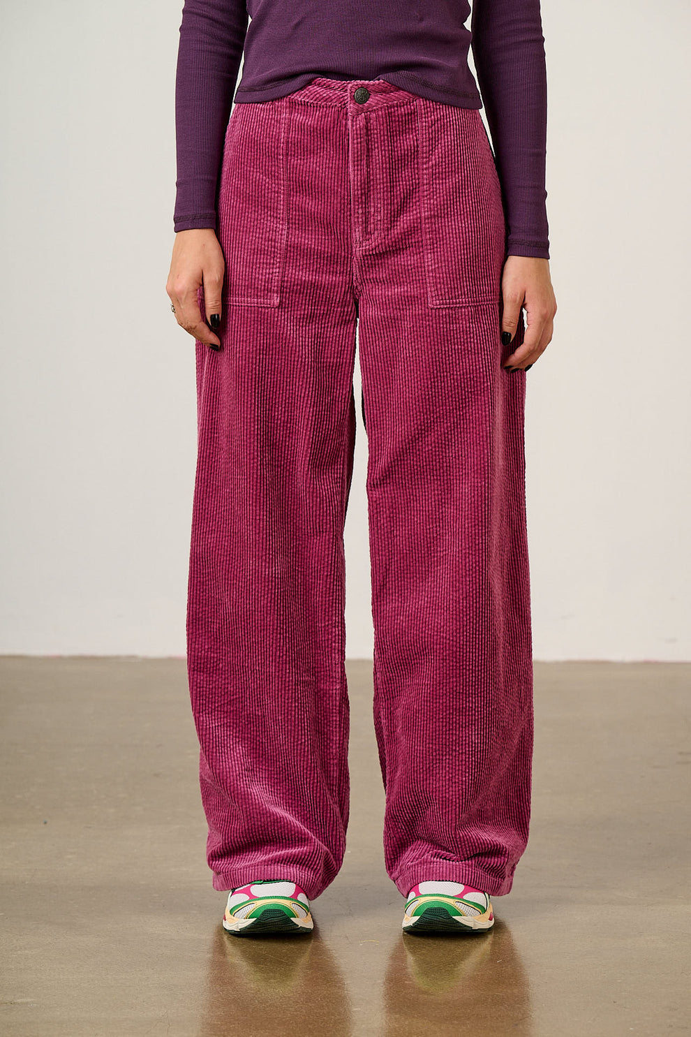 Delores - Organic Cord Wide Leg Trouser in Raspberry – Lucy & Yak