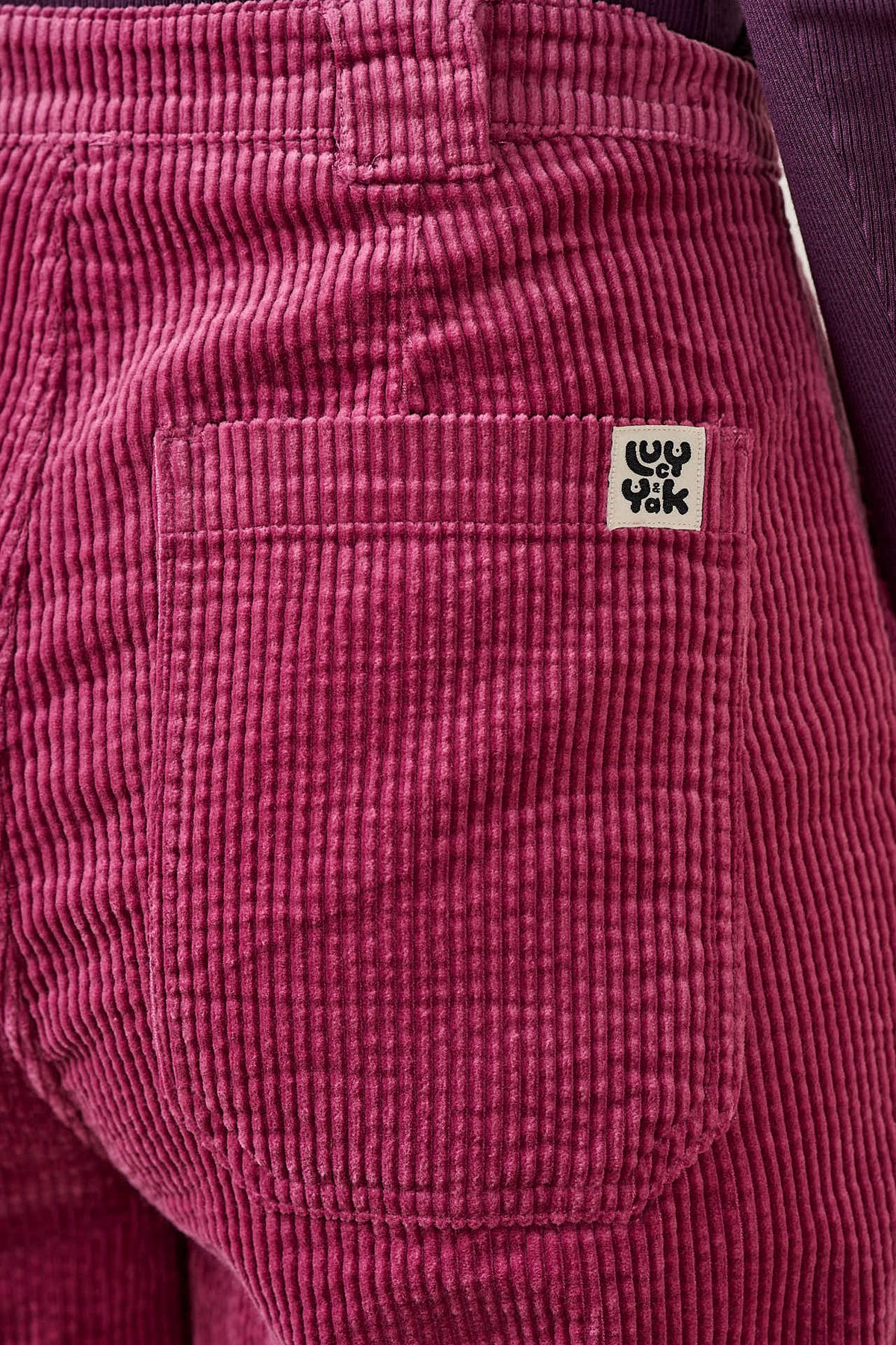 Delores - Organic Cord Wide Leg Trouser in Raspberry