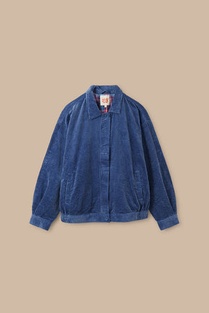 Devan - Cotton Corduroy Jacket in Blue