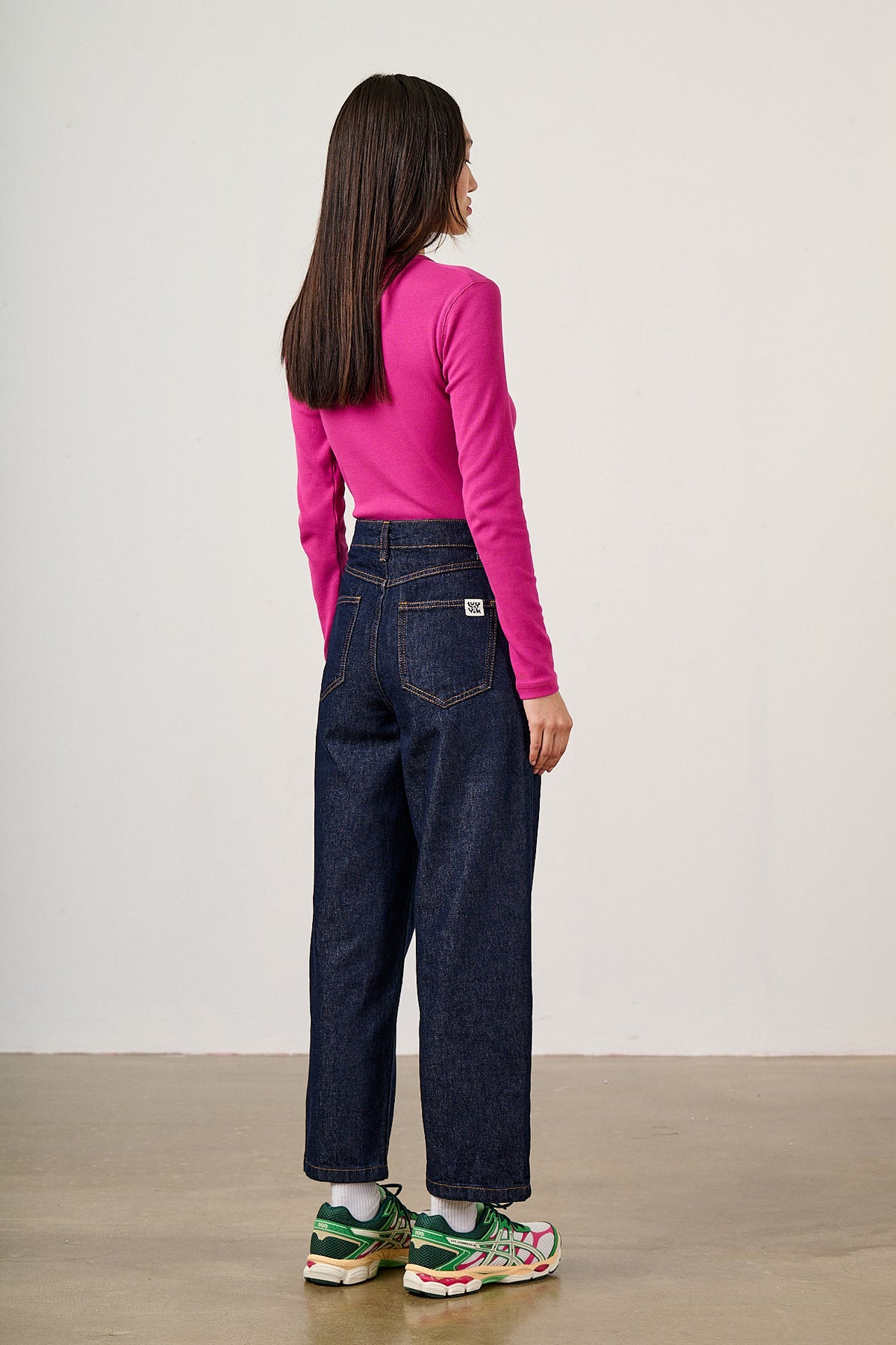 Drew - Cropped Straight Leg Jeans Organic Cotton Denim in Vintage Indigo
