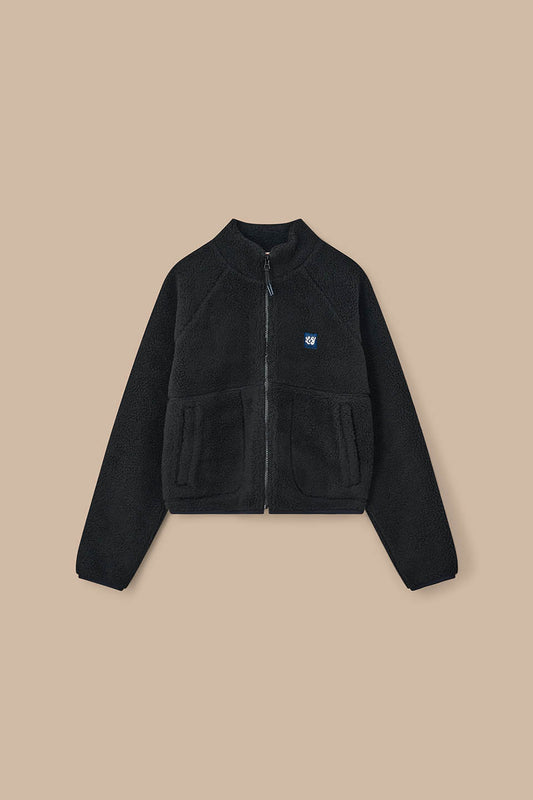 Finley - Borg Fleece Jacket in Black