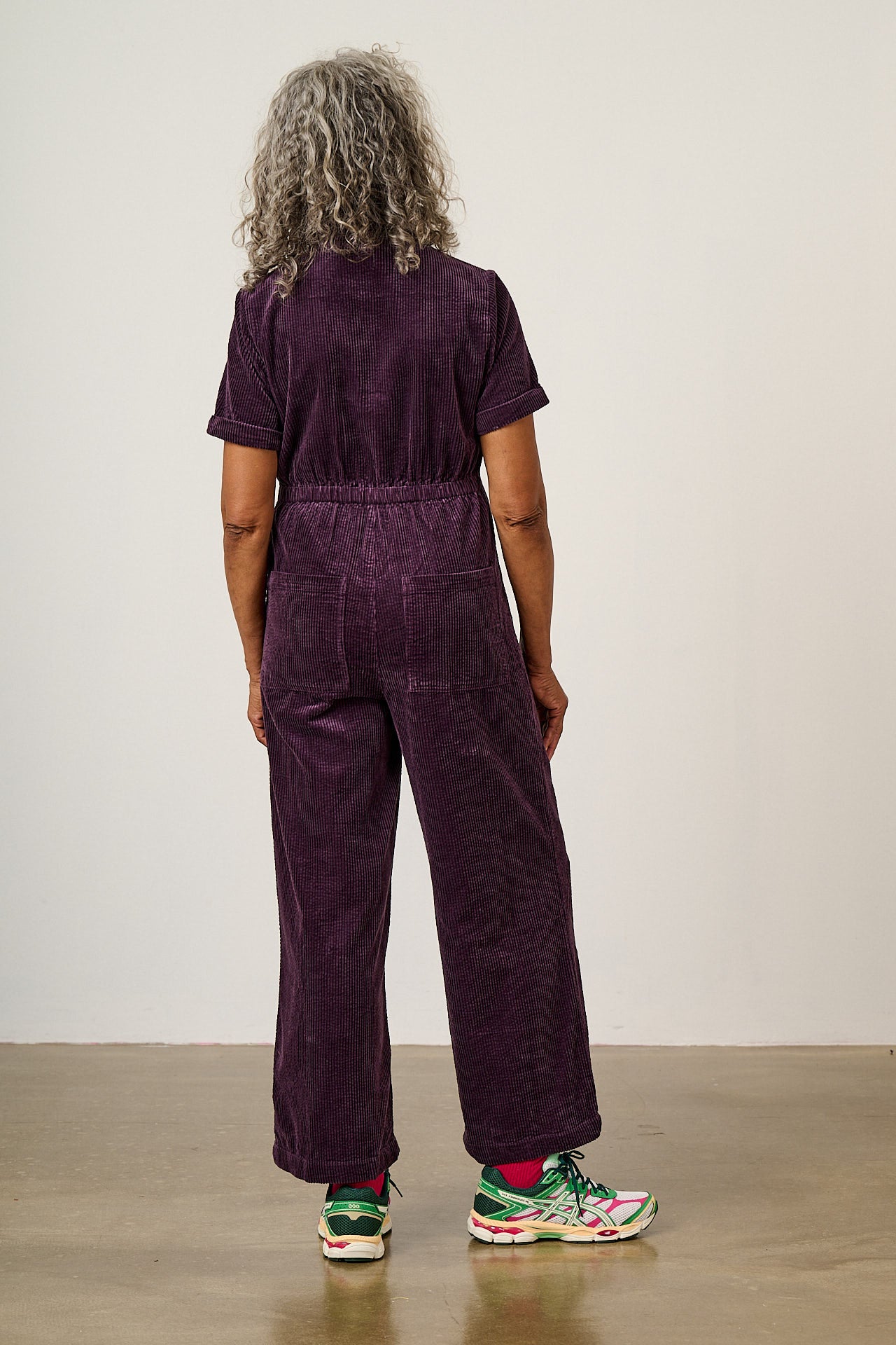Finnegan - Organic Cotton Cord Full Length Jumpsuit in Plum