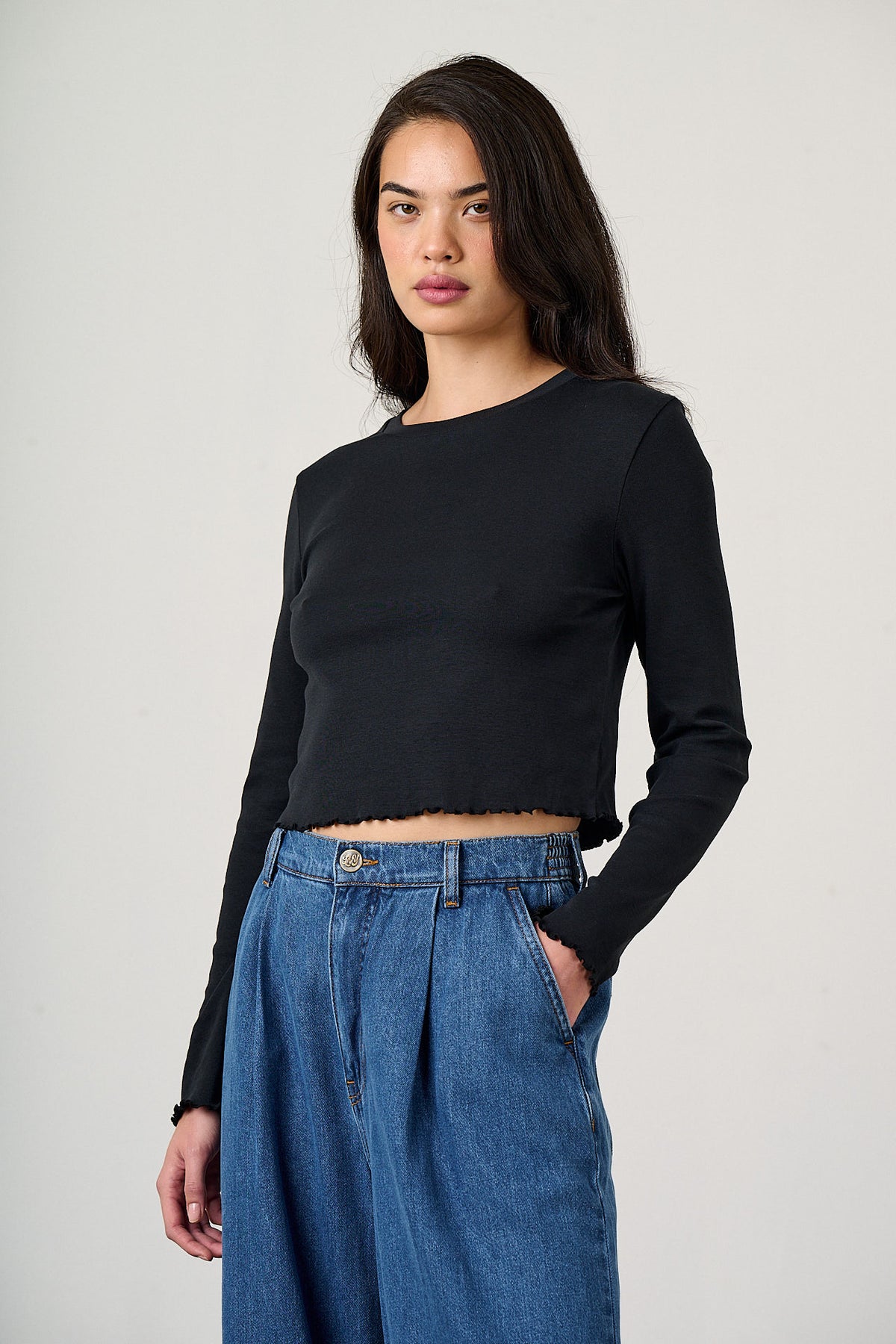Hansel - Long Sleeve Top Organic Cotton in Black