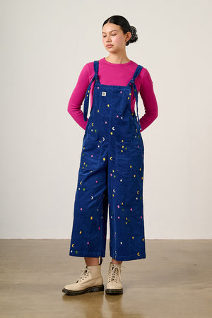 Jenny - Organic Corduroy Dungarees with Confetti Star Embroidery