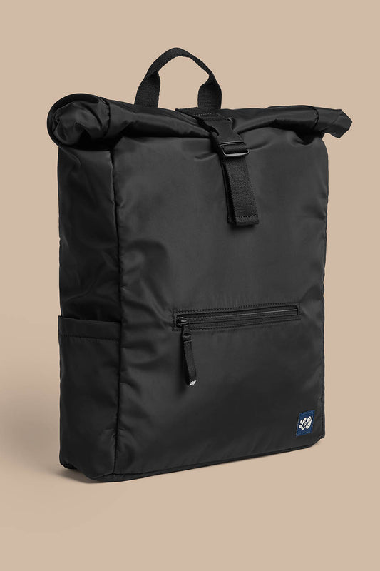 Jenson - Roll Top Backpack in Black