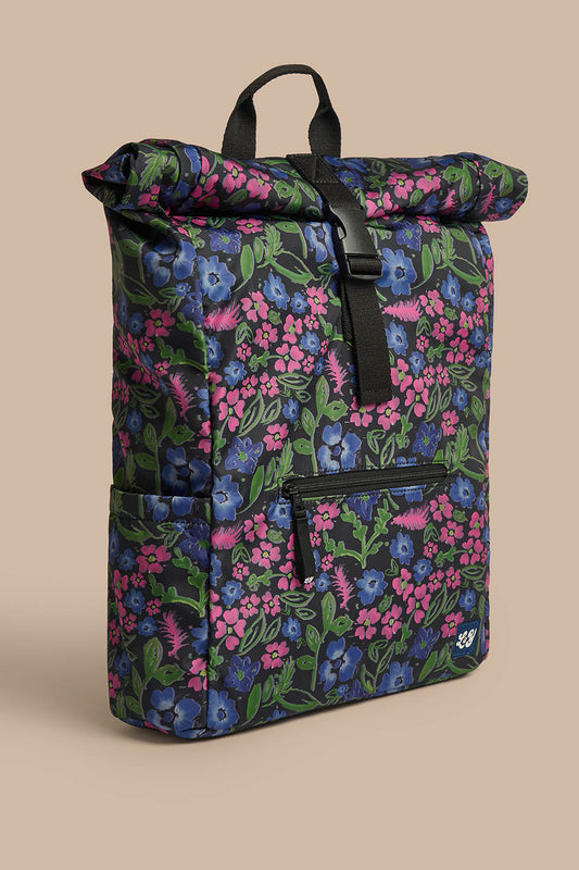 Jenson - Roll Top Backpack in Ditsy Floral