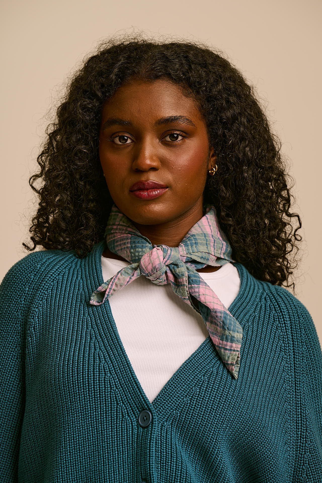 Lottie - Neck Scarf in Seersucker Palace Check