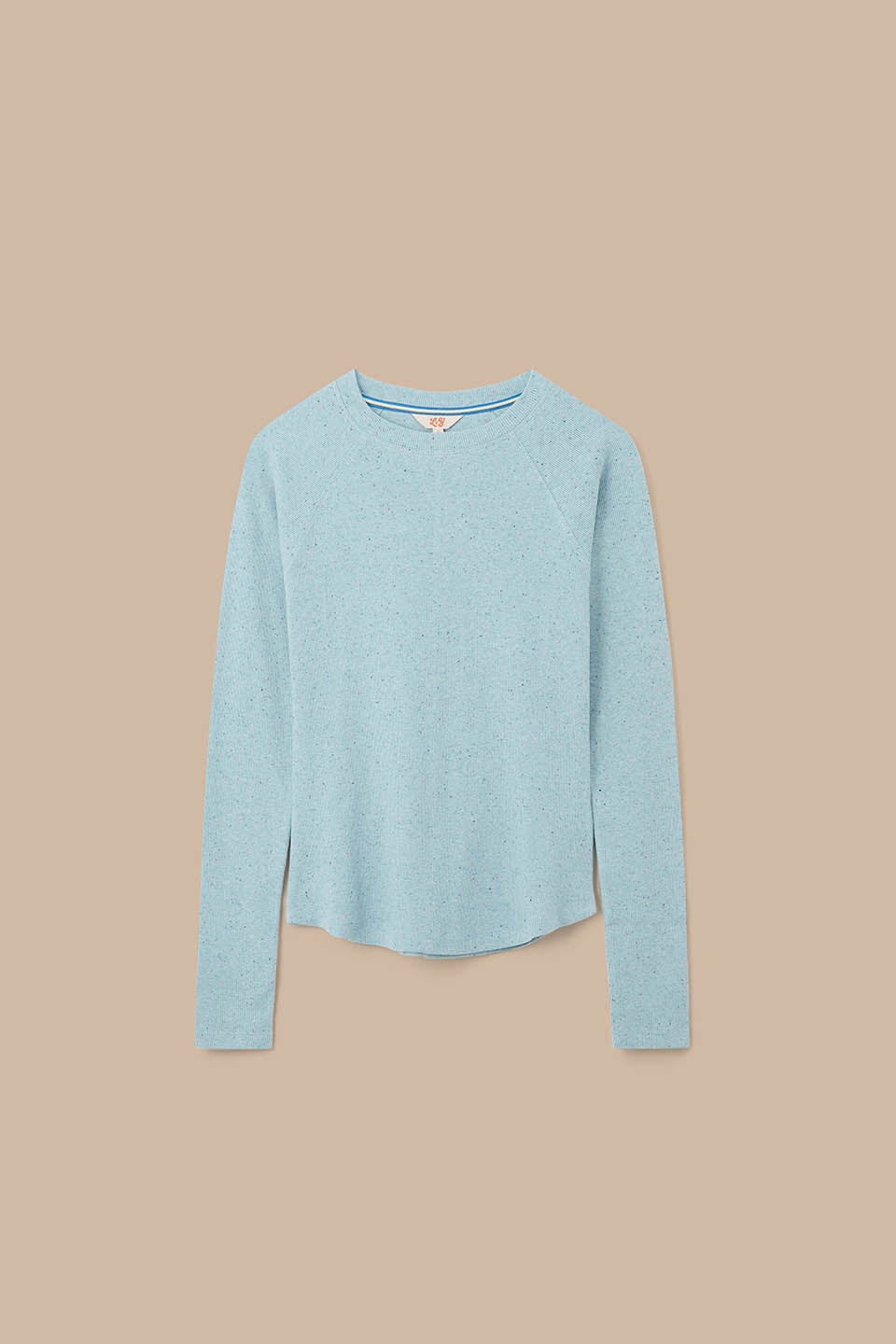 Harlow - Organic Cotton Long Sleeve Raglan Tee in Light Blue