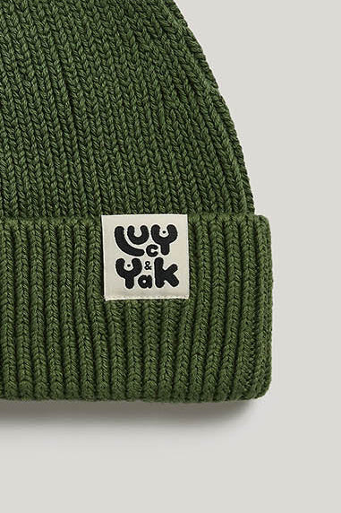 Luca Beanie - Organic Cotton in Green