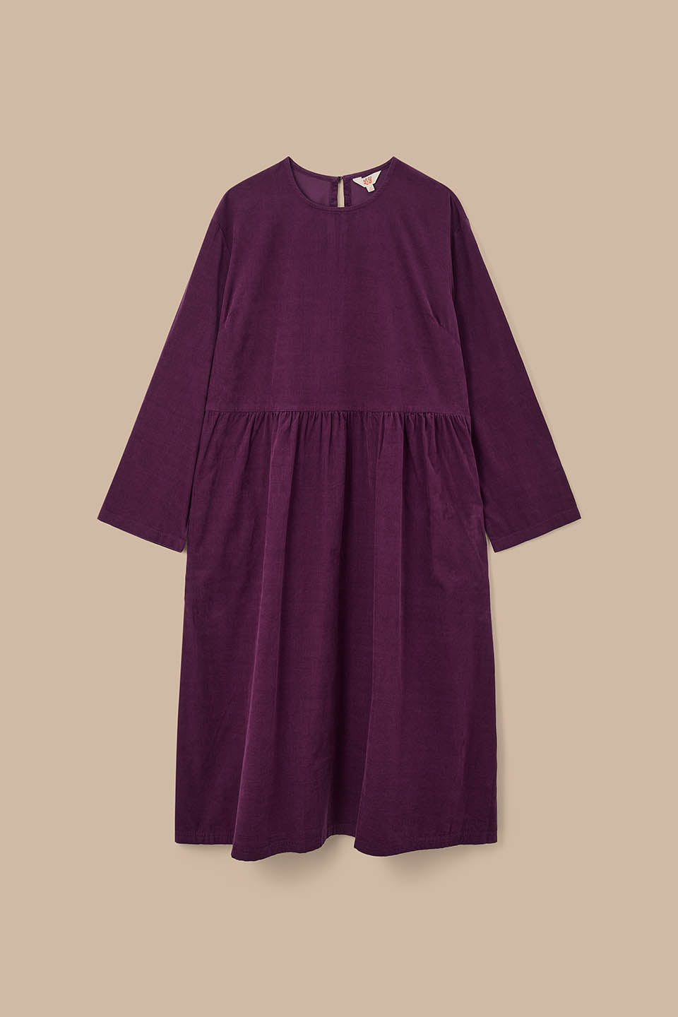 Micah - Organic Corduroy Midi Dress in Grape Wine
