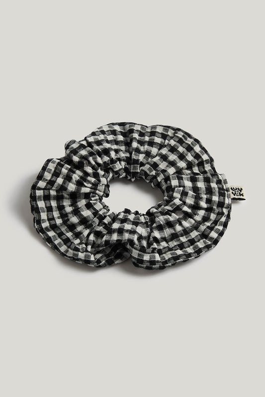 Mimmi - Scrunchie in Black and White Check