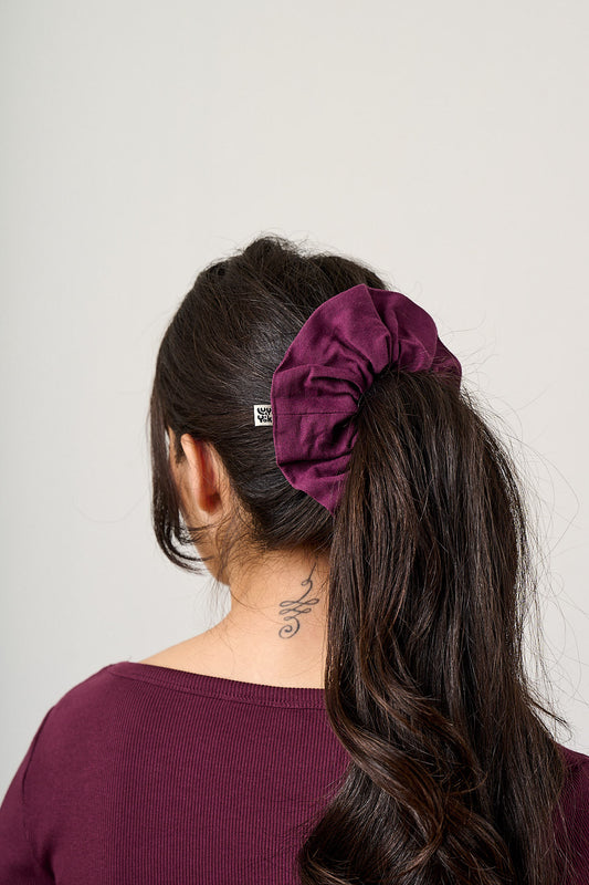 Mimmi - Scrunchie Organic Corduroy in Grape Wine