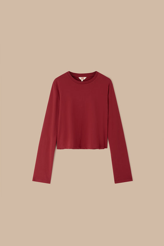 Mio - Long Sleeve T-Shirt Cotton in Red