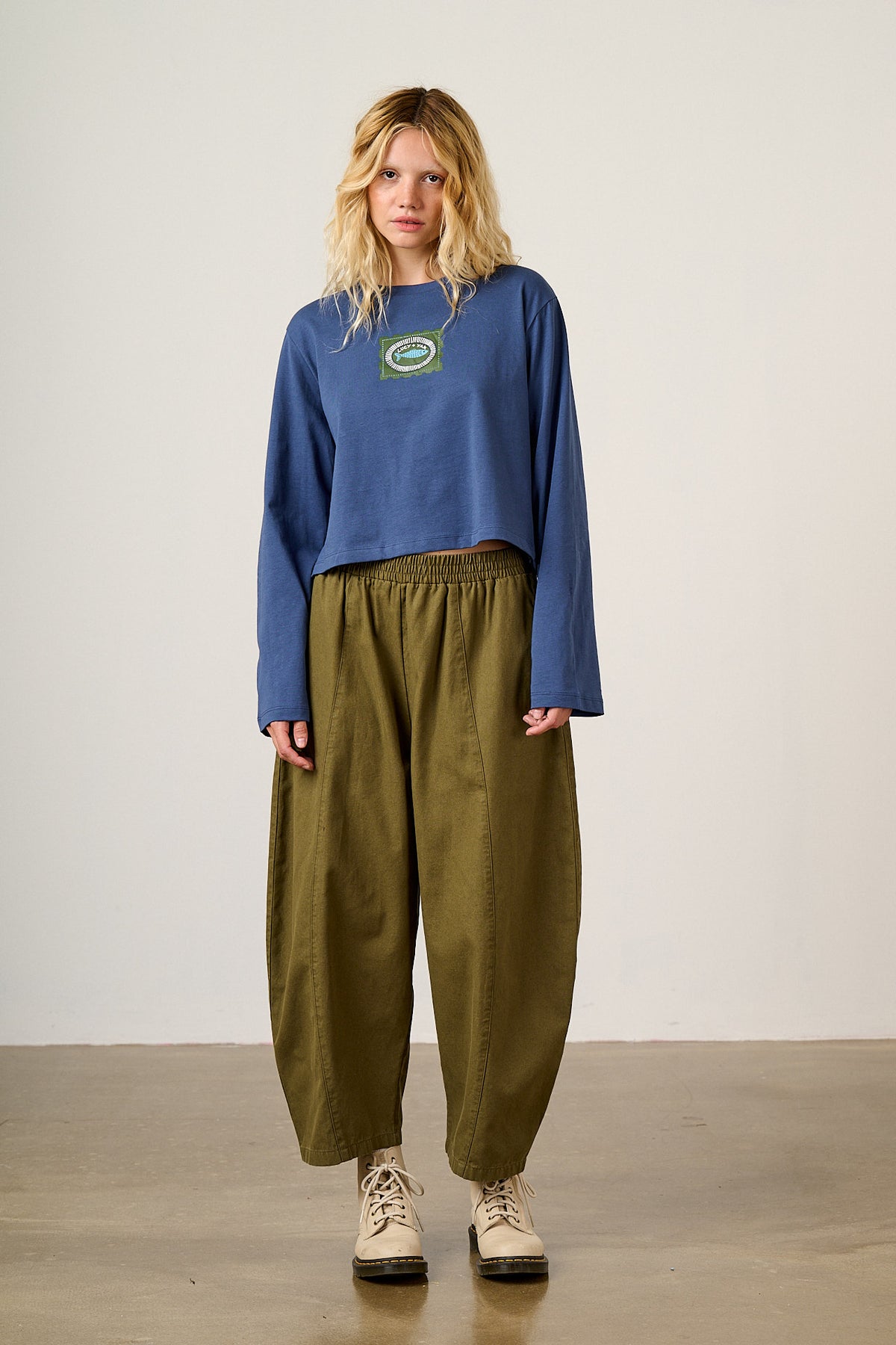 Mio - Cotton T-shirt in Navy Sardines