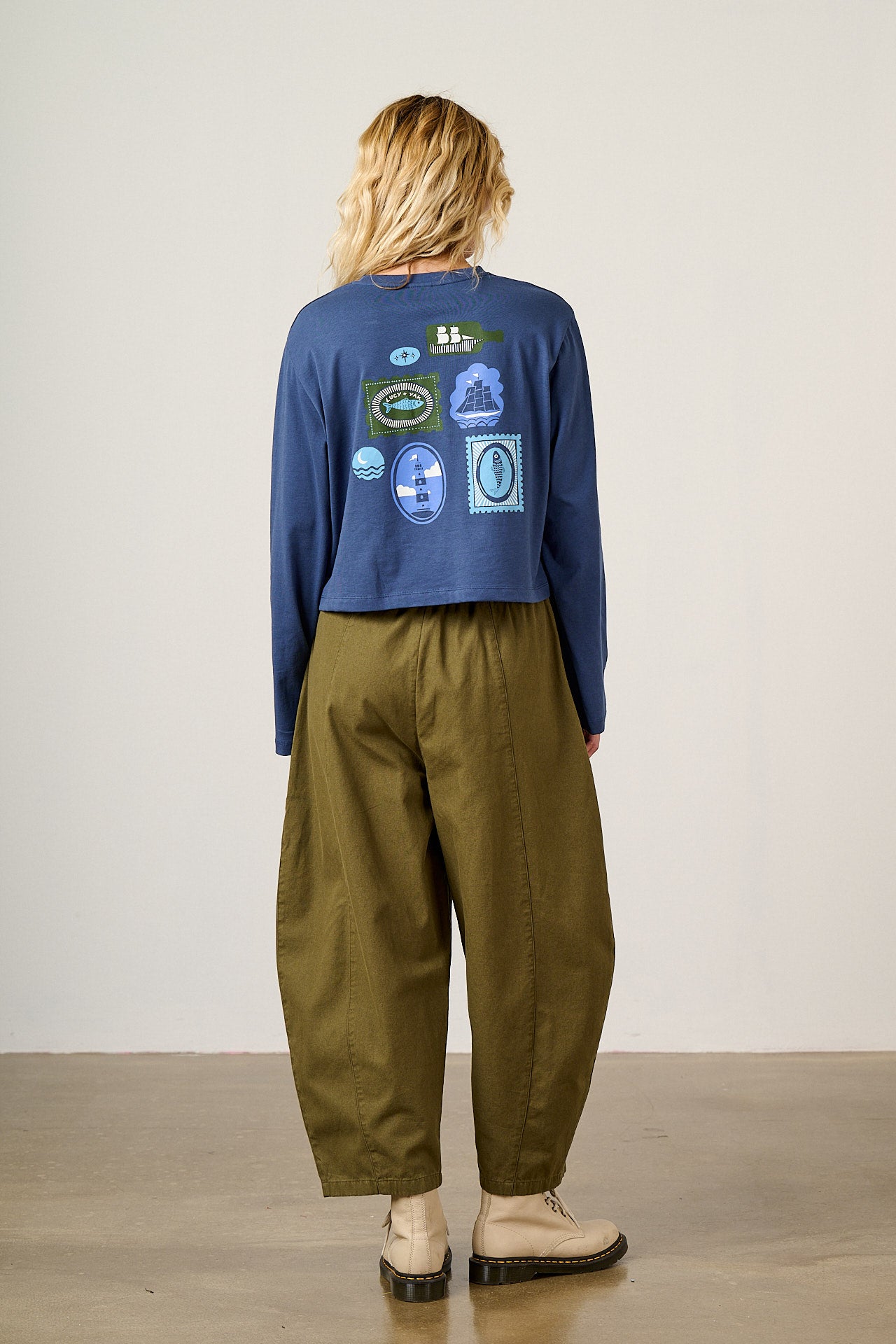 Mio - Cotton T-shirt in Navy Sardines